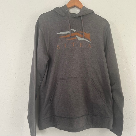 Sitka Grey Hoodie Hooded Sweatshirt for Men Casual Hunting Fishing Comfy Large - Picture 1 of 6